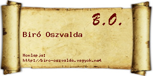 Biró Oszvalda névjegykártya